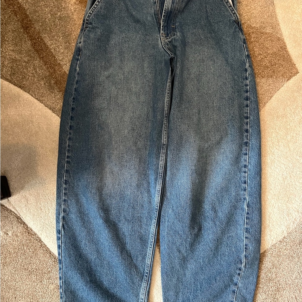 Bershka Blue Relaxed Jeans with Vintage Wash